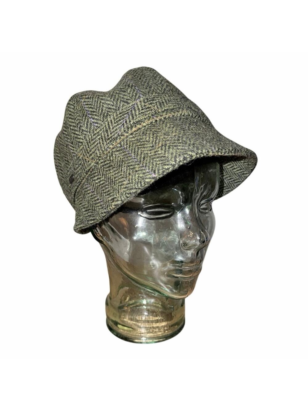 Mucros weavers Irish green women’s woven cloche flapper hat tweed 100% wool M
